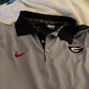 Nike Red and Gray Men's Polo Shirt